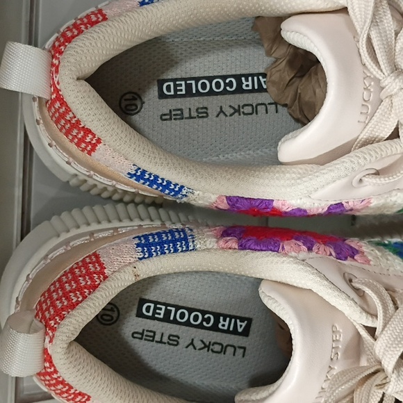 Platform Crochet Boho Sneakers Lucky Brand Size 10 - Picture 2 of 7